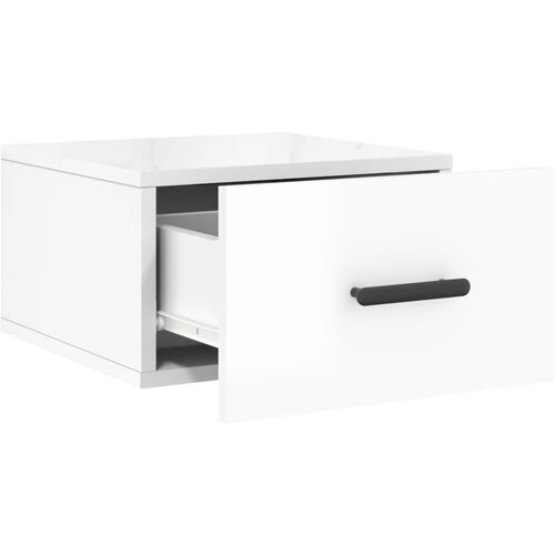  Zidni noćni ormarići 2 kom visoki sjaj bijeli 35x35x20 cm Slike