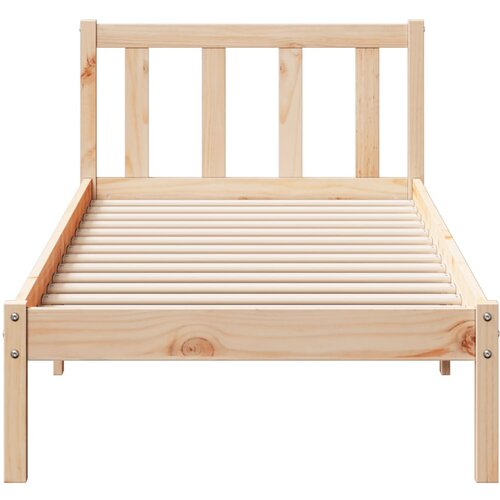  Dugi okvir kreveta bez madraca bijeli 90x210 cm od borovine Slike