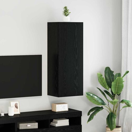 vidaXL TV zidni ormar Crni hrast 40,5 x 30 x 102 cm Konstruirano drvo Cene