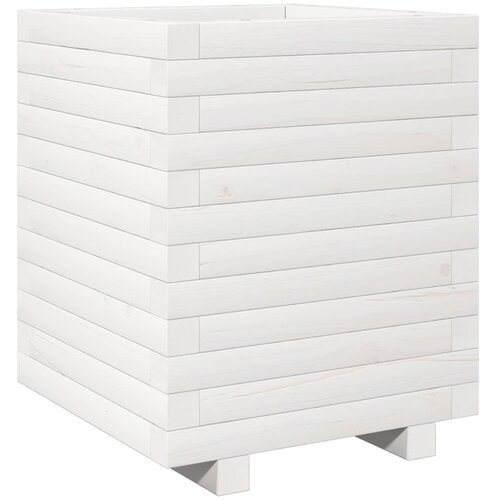 Maison Chic Vrtno cvetlično korito - Cvetlični Lonec belo 40x40x49,5 cm trdna borovina, (21790359) Cene