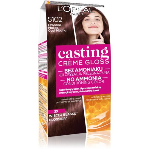 L&amp;acute;Or&amp;eacute;al Paris Casting Creme Gloss barva za lase odtenek 5102 Chłodna mokka 1 kos Slike
