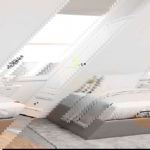  Otomanski okvir kreveta bez madraca smeđe-sivi 90x200cm tkanine Cene