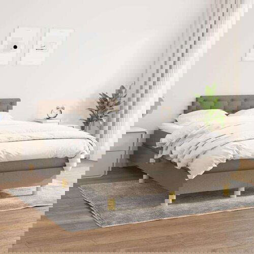  Box spring postelja z vzmetnico taupe 120x200 cm blago, (20723587) Cene