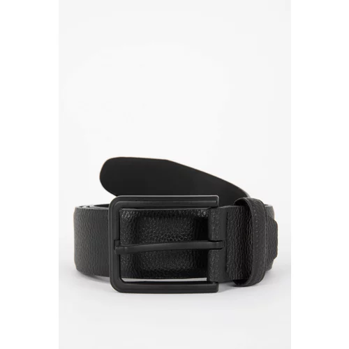 Defacto Men's Rectangle Buckle Faux Leather Classic Belt