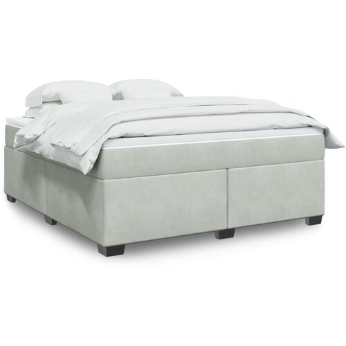 vidaXL Box spring postelja z vzmetnico svetlo siva 180x200 cm žamet Cene