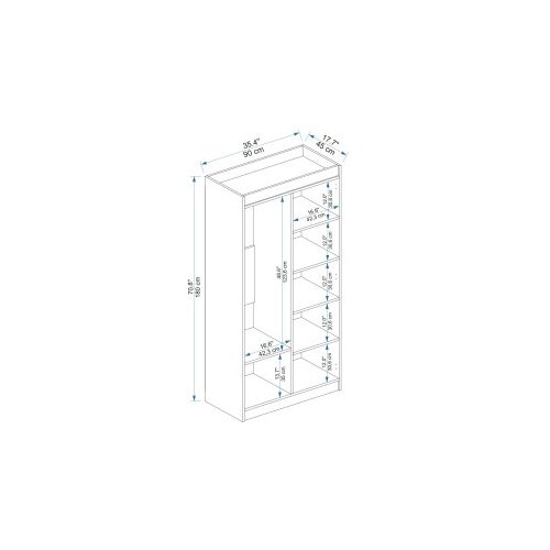 Hanah home Garderober Akser, 90x180x45 cm, Bijela Slike