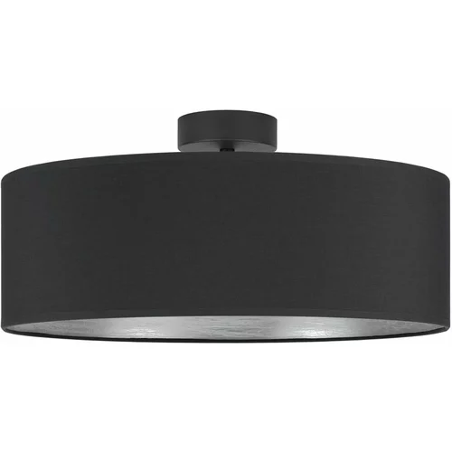 Bulb Attack Črna stropna svetilka z detajli v srebrni barvi Tres XL, ⌀ 45 cm