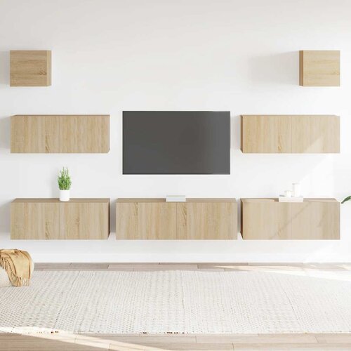  7-dijelni set TV ormarića boja hrasta sonome konstruirano drvo Slike