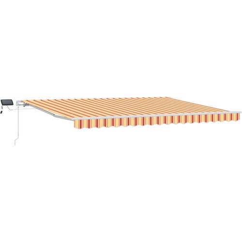 vidaXL Manualna Uvlačiva Tenda s LED u Žutoj i Narančastoj, 450x300 cm Cene