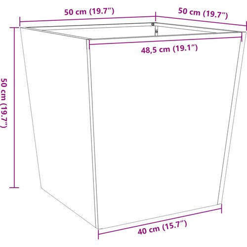  Vrtna sadilica crna 50 x 50 x 50 cm čelična Slike