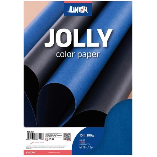 Junior Jolly Color Paper, papir u boji, teget, A4, 180g 10K Cene