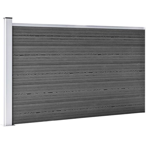  Set panela za ogradu WPC 872 x 105 cm crni Slike