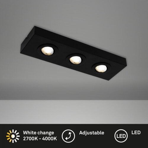 BRILONER 3996035 - LED ugradna svetiljka CTS 3xLED/4W/230V 2700/4000K crna Slike