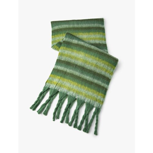 Koton Striped Scarf Multicolored Soft Textured Tassels Slike