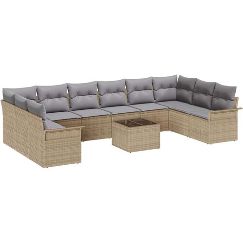  Set od 11 dijelova vrtnih kauča s jastučićima crni poli ratan  2-sjedalni vrtni kauč s pohranom i jastučićima bež poli ratan Cijene