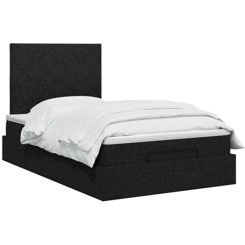  Podesivi krevet s madracem Crna 120 x 190 cm Tkanina - Crna 120 x 190 cm Dizajn s rombovima Cene