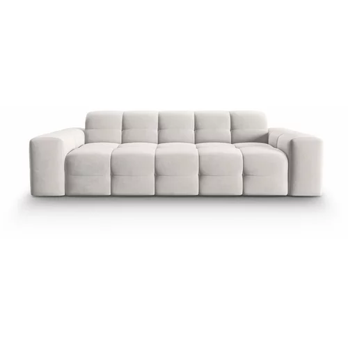 Micadoni Home Svijetlo siva baršunasta sofa 222 cm Kendal -