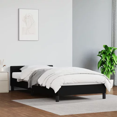 vidaXL okvir za krevet s uzglavljem crni 90x190 cm od umjetne kože