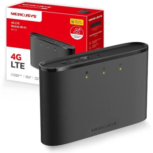 Mercusys MT110 4G LTE Mobile Wi-Fi, 2200 mAh battery, 4G LTE Speeds up to 150 Mbps, 150 Mbps WiFi 2.4 GHz, SIM Card Plug and Play, App, Connect up to 10 Devices Cijene