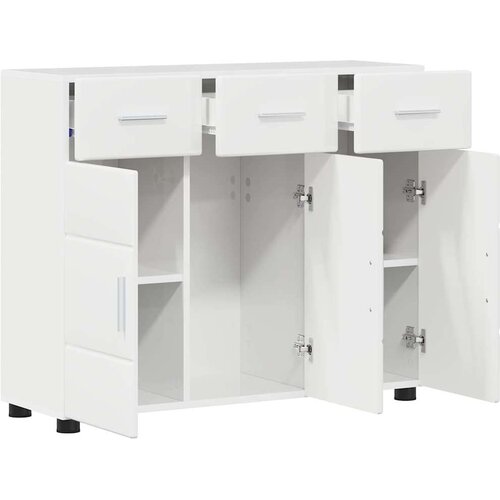  Kreveta s policom Visoki sjaj bijela 88 5 x 30 5 x 73 cm Slike