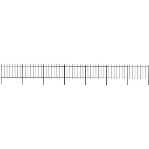 VidaXL vrtna ograda s ukrasnim kopljima čelična 11,9 x 1,2 m crna Slike