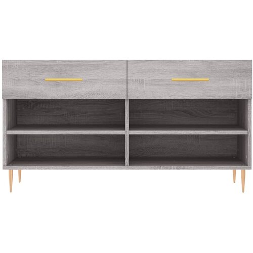  Klupa za cipele siva boja hrasta 102x35x55 cm konstruirano drvo Slike