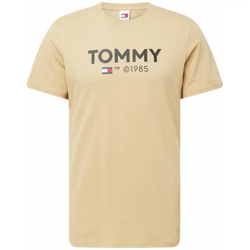 Tommy Jeans Majica 'ESSENTIAL' pesek / rdeča / črna / bela