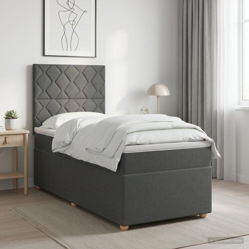  Boxspring krevet s madracem Tamnosiva 80 x 200 cm Tkanina Cijene