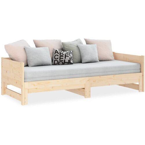  Dnevni krevet na izvlačenje masivna borovina 2x(80x200) cm Slike