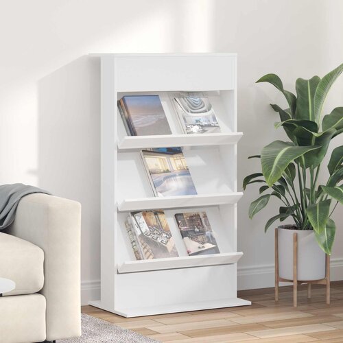  Polica za časopise Bijelo 70 x 41 x 126 cm Konstruirano drvo Cene