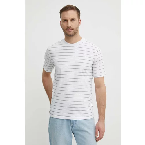 Sisley Pamučna majica za muškarce, boja: bijela, s uzorkom
