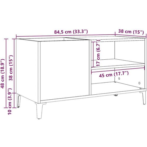 VidaXL Ormarić za ploče boja hrasta 84,5x38x48 cm konstruirano drvo Slike