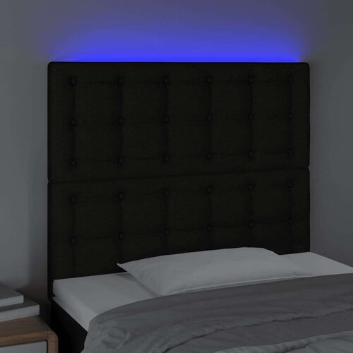  Uzglavlje crno 90x5x118/128 cm od tkanine Slike
