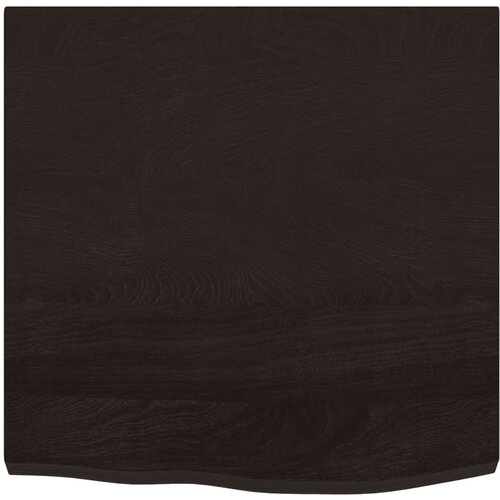  Zidna polica tamnosmeđa 60x60x(2-4) cm od obrađene hrastovine Slike