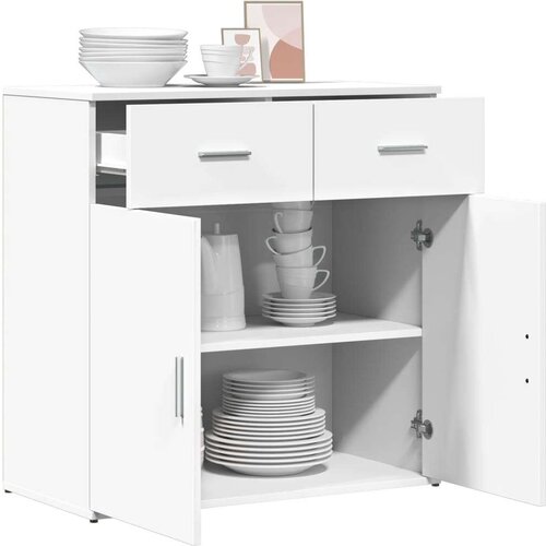  Komoda bela 79x38x80 cm inženirski les Slike