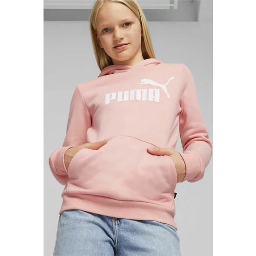 Puma Otroški pulover ESS Logo Hoodie FL G roza barva, s kapuco