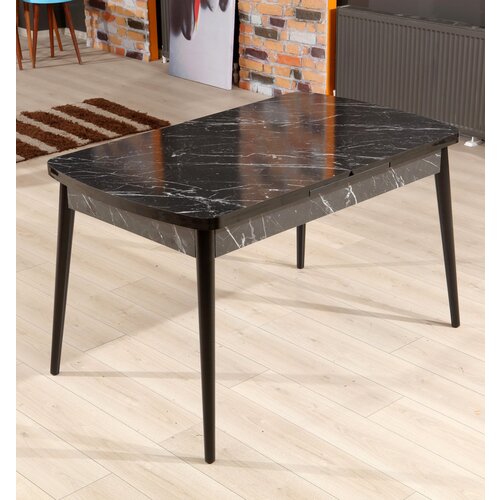 Aberto Design trpezarijski sto Bendir 132x79x76,5cm Crno-Beli Cene