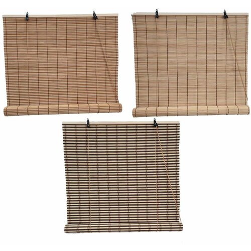Rolo bambus roleta 90x200 cm, drvena šipka, 3s Slike