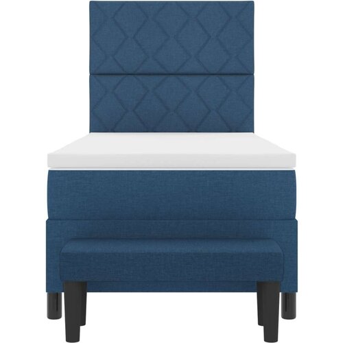  Krevet s Box Springom s Madracem &amp;amp;amp Klupom Plavi 90x190 cm Tkanina Slike