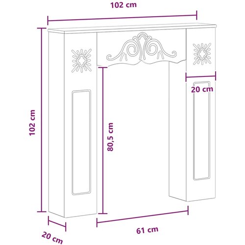  Okvir za kamin Bijela visokog sjaja 102 x 20 x 102 cm - Bijela visokog sjaja Slike