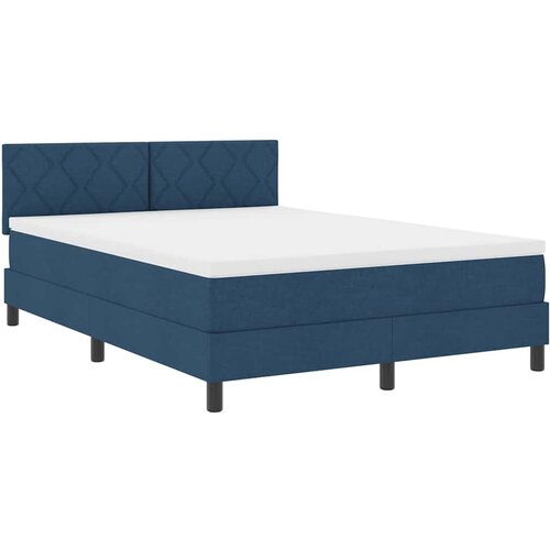 VidaXL Postelja z vzmetnico z vzmetnico Modra 140 x 200 cm blago, (5000127441) Slike
