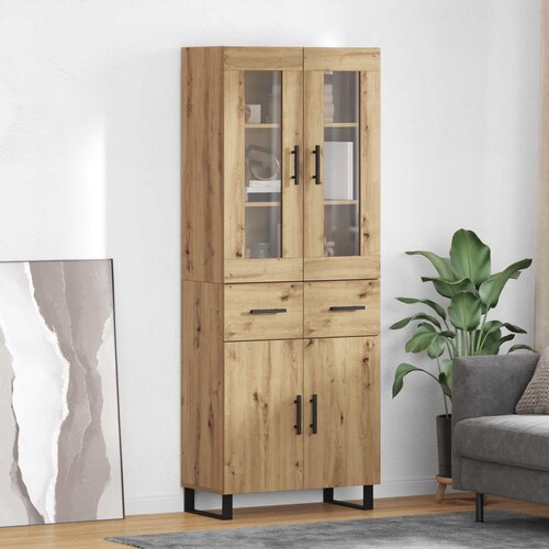  Highboard 2 kom. Umjetnički hrast 69,5 x 34 x 180 cm Slike