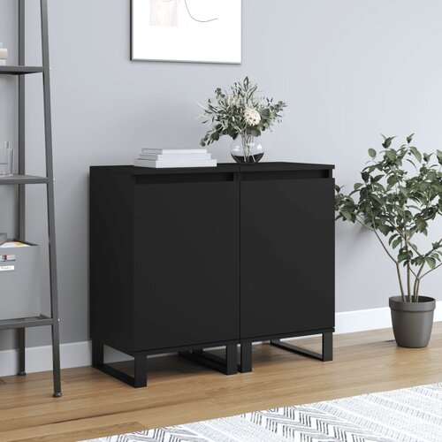 VidaXL Komode 2 kom crne 40 x 35 x 70 cm od konstruiranog drva Slike