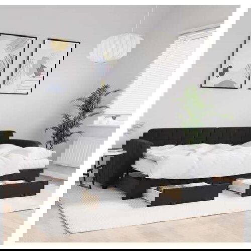 vidaXL Dnevni krevet na razvlačenje s ladicama crni 80 x 200 cm baršun Cene