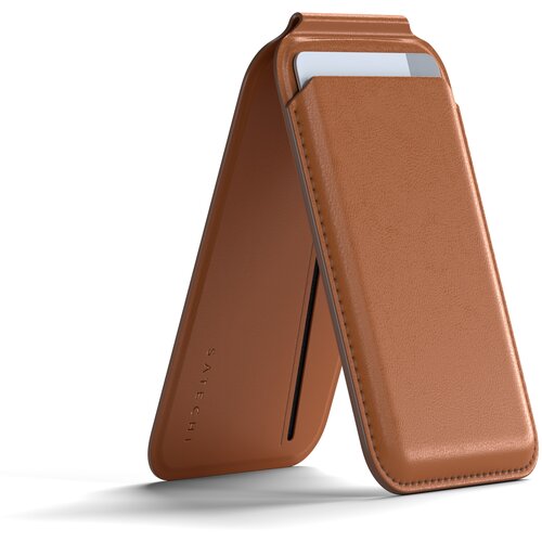 Satechi brown vegan-leather magnetic novčanik i držač za telefon Slike