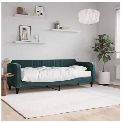 vidaXL Dnevni krevet s madracem tamnozeleni 80 x 200 cm baršunasti Cene