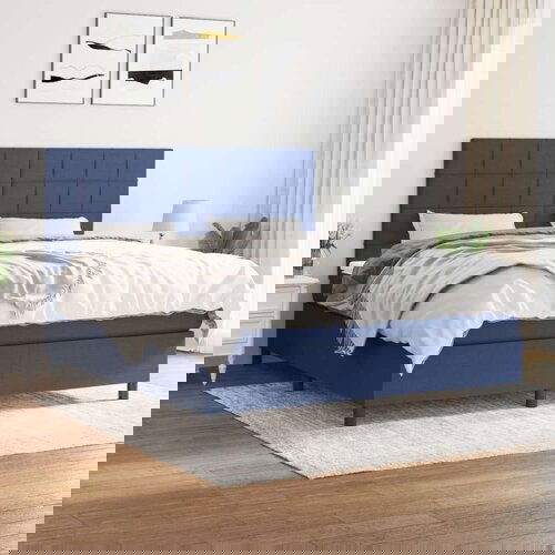  S oprugama i madracem plavi 160x200 cm od tkanine Slike