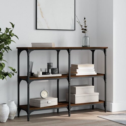 Maison Chic konzolna miza - miza ob steni rjav hrast 100x29x75 cm inženirski les, (21786481) Slike