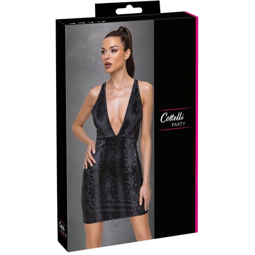 Cottelli Party - obleka z vzorcem kačje kože (črna) Cene