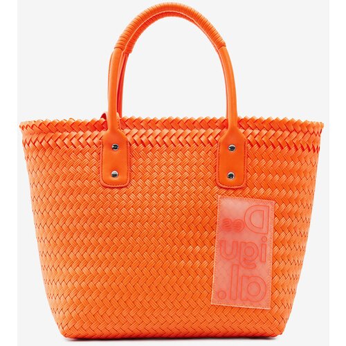 Desigual Basket Braided Zaire Orange Handbag - Women Slike